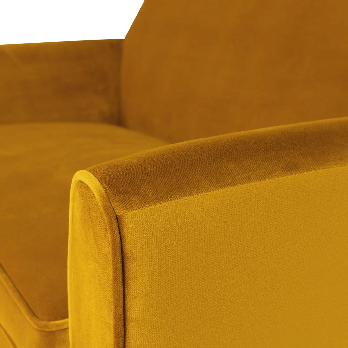 WOOOD Rocco Soffa 150 cm Sammet, Ochre Yellow
