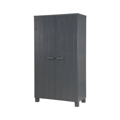 WOOOD Dennis Garderob Furu, Steel Grey