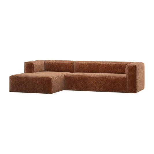 WOOOD Bean Hörnsoffa Vänster Chenillesammet, Terra