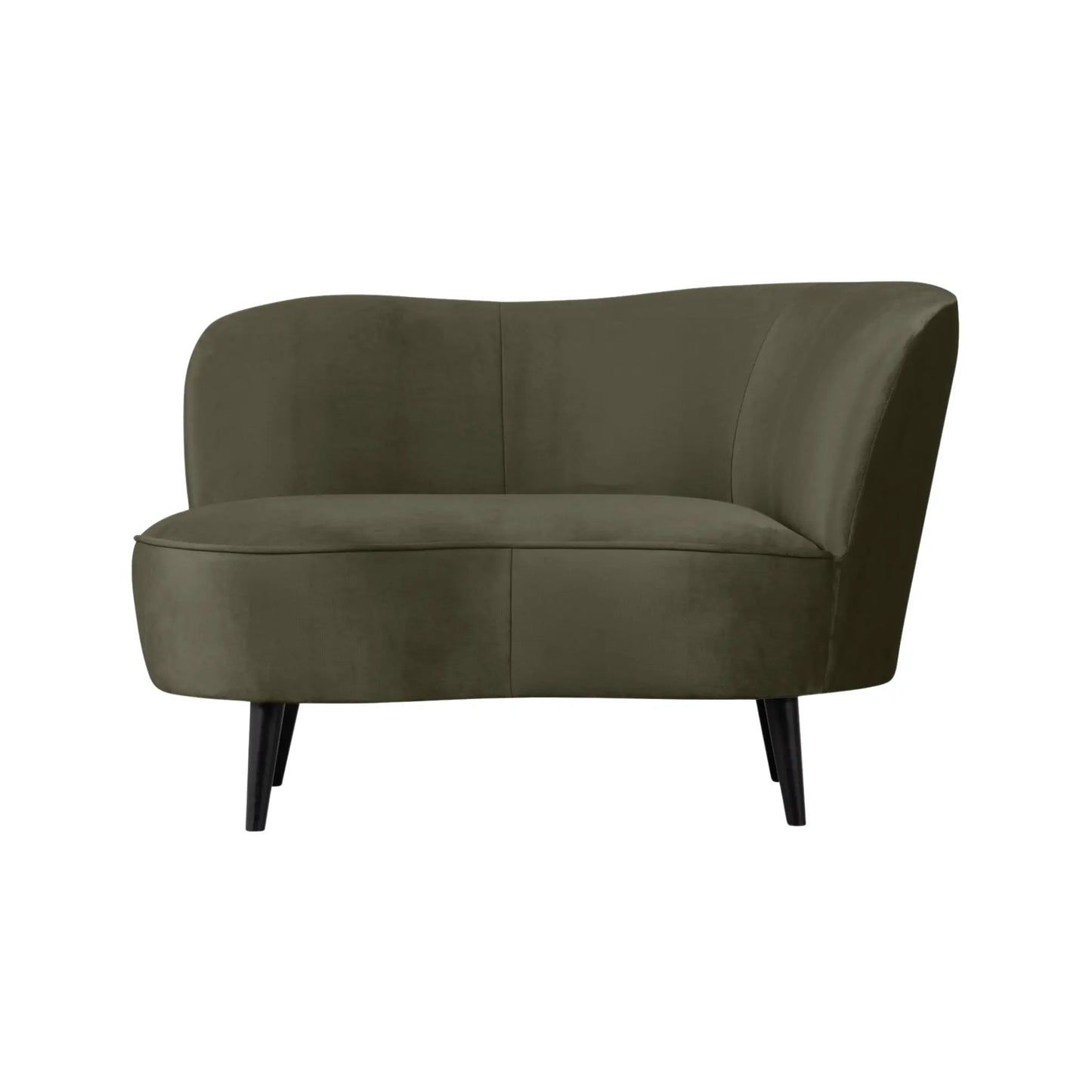 WOOOD Sara Loungefåtölj Höger Sammet, Warm Green