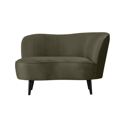 WOOOD Sara Loungefåtölj Höger Sammet, Warm Green