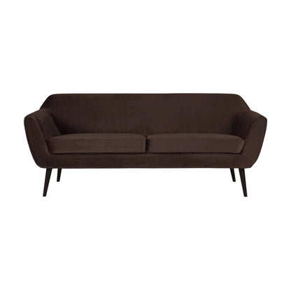 WOOOD Rocco Soffa 187 cm Sammet, Dark Brown