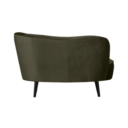 WOOOD Sara Loungefåtölj Höger Sammet, Warm Green