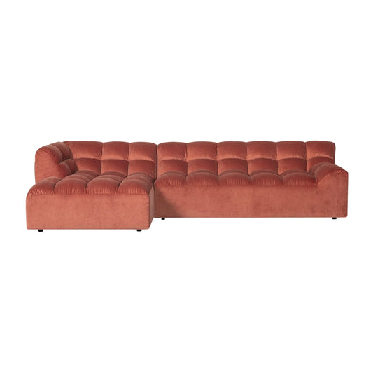 WOOOD Allure Chaise Soffa Vänster Sammet, Blush