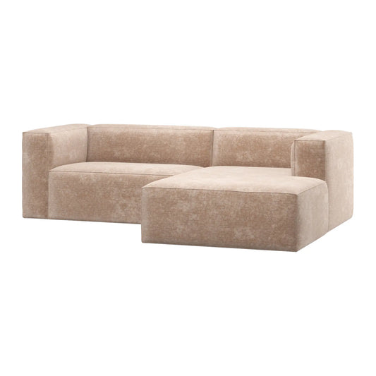 WOOOD Bean Schäslongsoffa Höger Chenillesammet, Natural