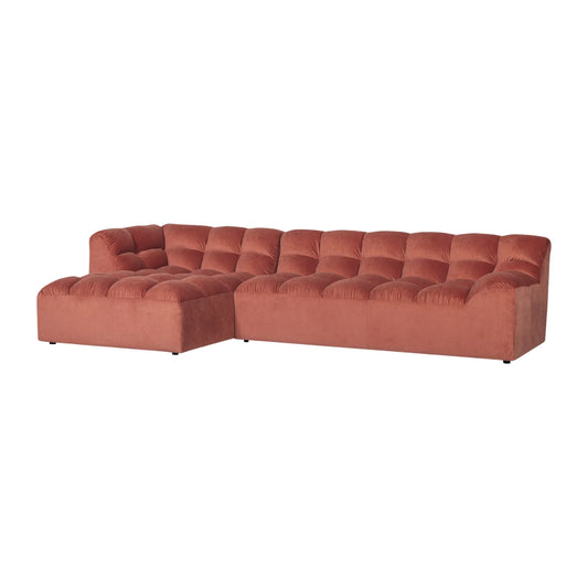 WOOOD Allure Chaise Soffa Vänster Sammet, Blush