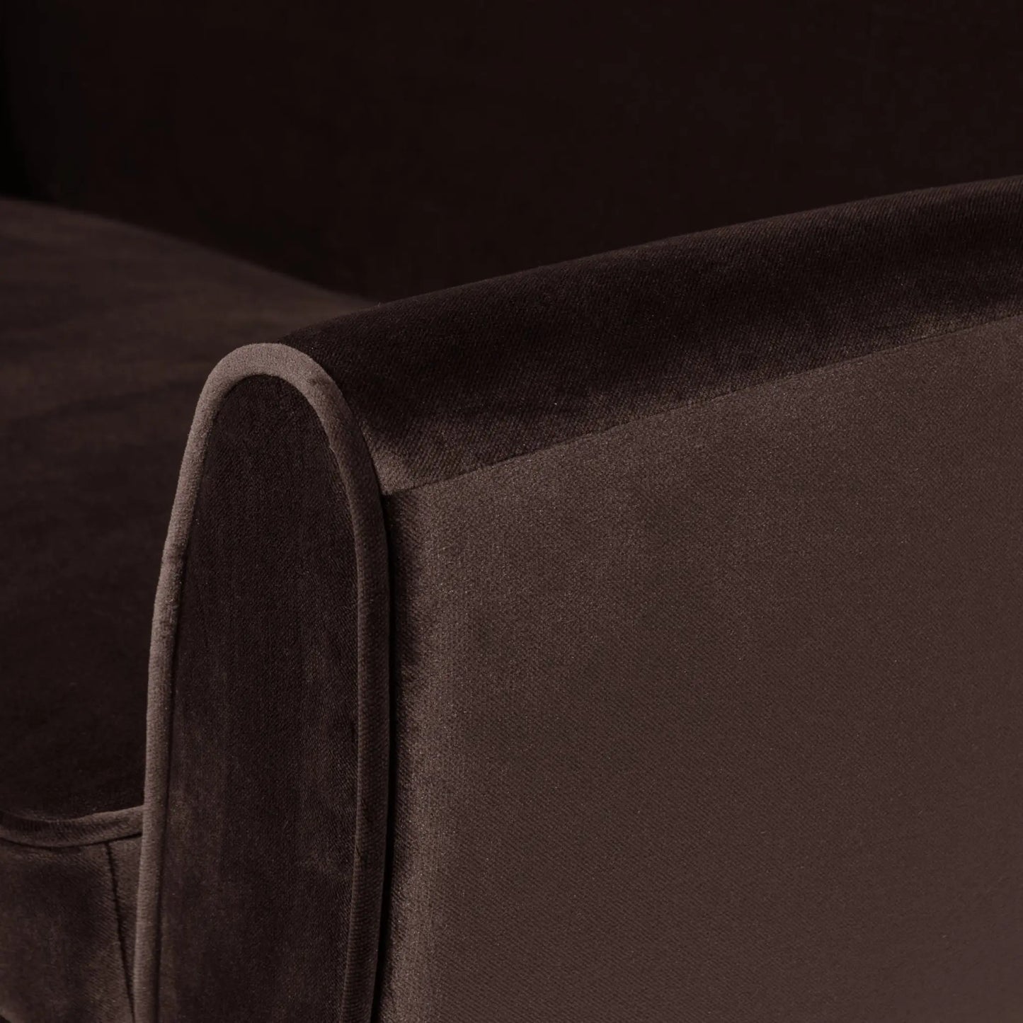 WOOOD Rocco Soffa 187 cm Sammet, Dark Brown