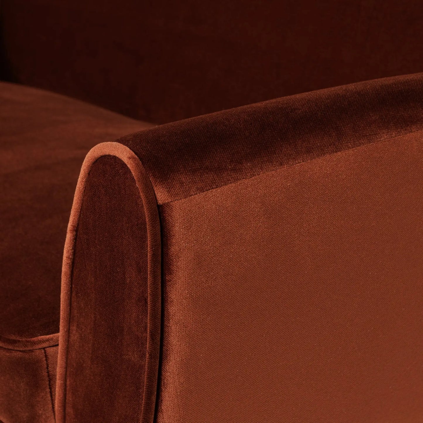 WOOOD Rocco Sofa 187 cm Sammet, Rust Brown