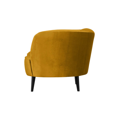 WOOOD Sara Loungefåtölj Höger Sammet, Ochre