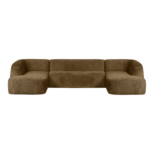 WOOOD Sloping Soffa U-Shape Sammet, Brass