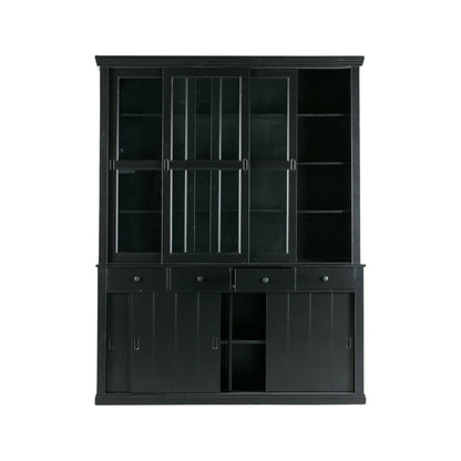 WOOOD Lagos Large Vitrinskåp Furu, Deep Black