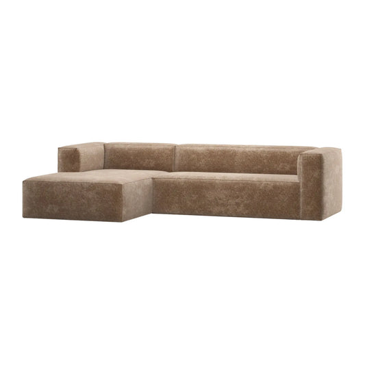 WOOOD Bean Hörnsoffa Vänster Chenillesammet, Taupe