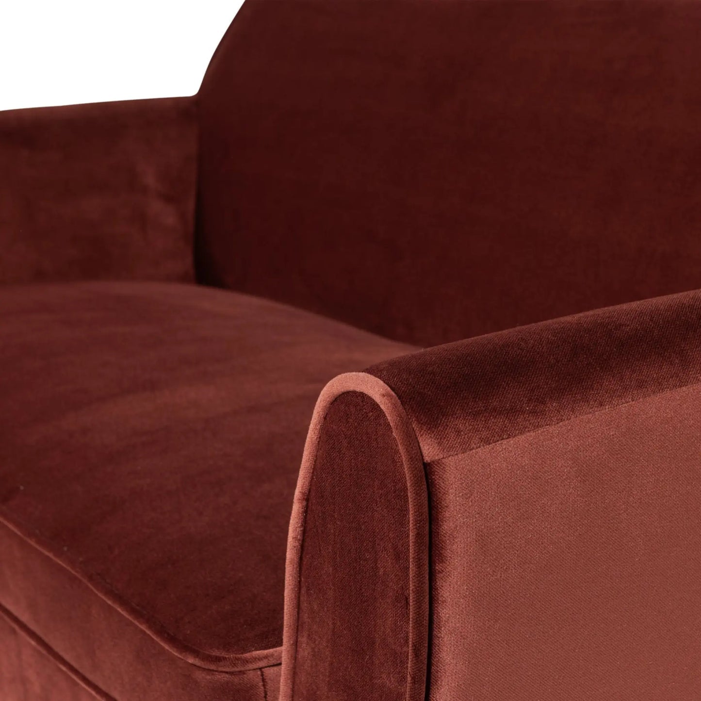 WOOOD Rocco Soffa 150 cm Sammet, Burgundy Red