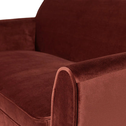 WOOOD Rocco Soffa 150 cm Sammet, Burgundy Red