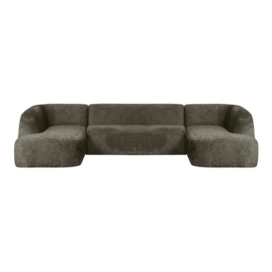 WOOOD Sloping Soffa U-Shape Sammet, Frost