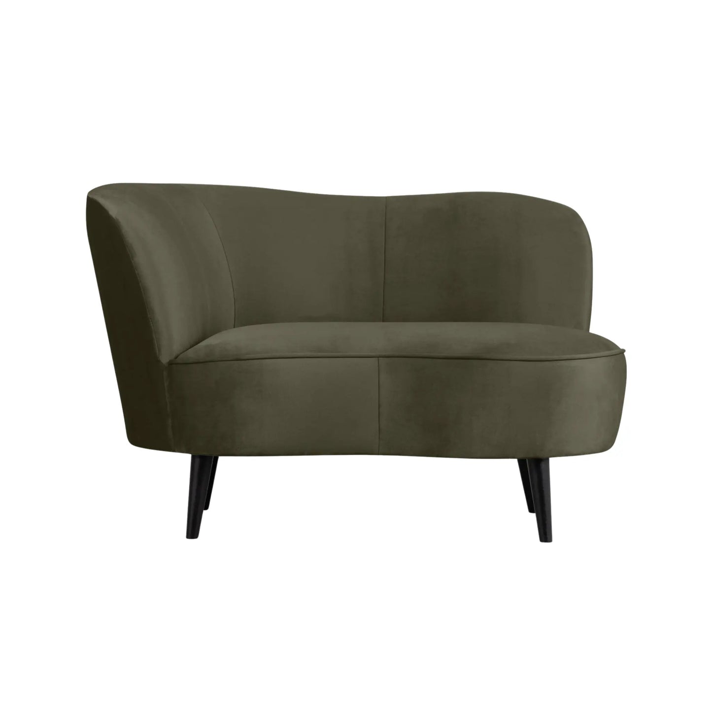 WOOOD Sara Loungefåtölj Vänster Sammet, Warm Green