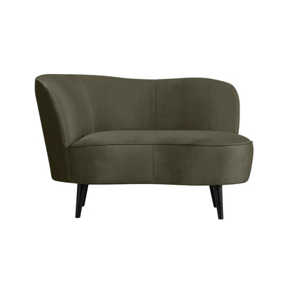 WOOOD Sara Loungefåtölj Vänster Sammet, Warm Green