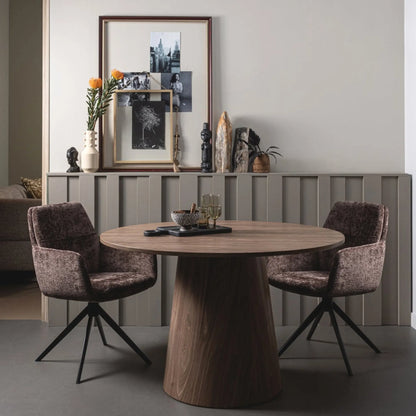 WOOOD Maan Matbord Runt Ø120 cm Mdf, Walnut