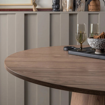 WOOOD Maan Matbord Runt Ø120 cm Mdf, Walnut