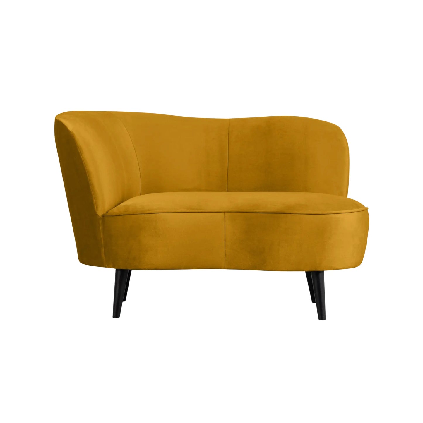 WOOOD Sara Loungefåtölj Vänster Sammet, Ochre