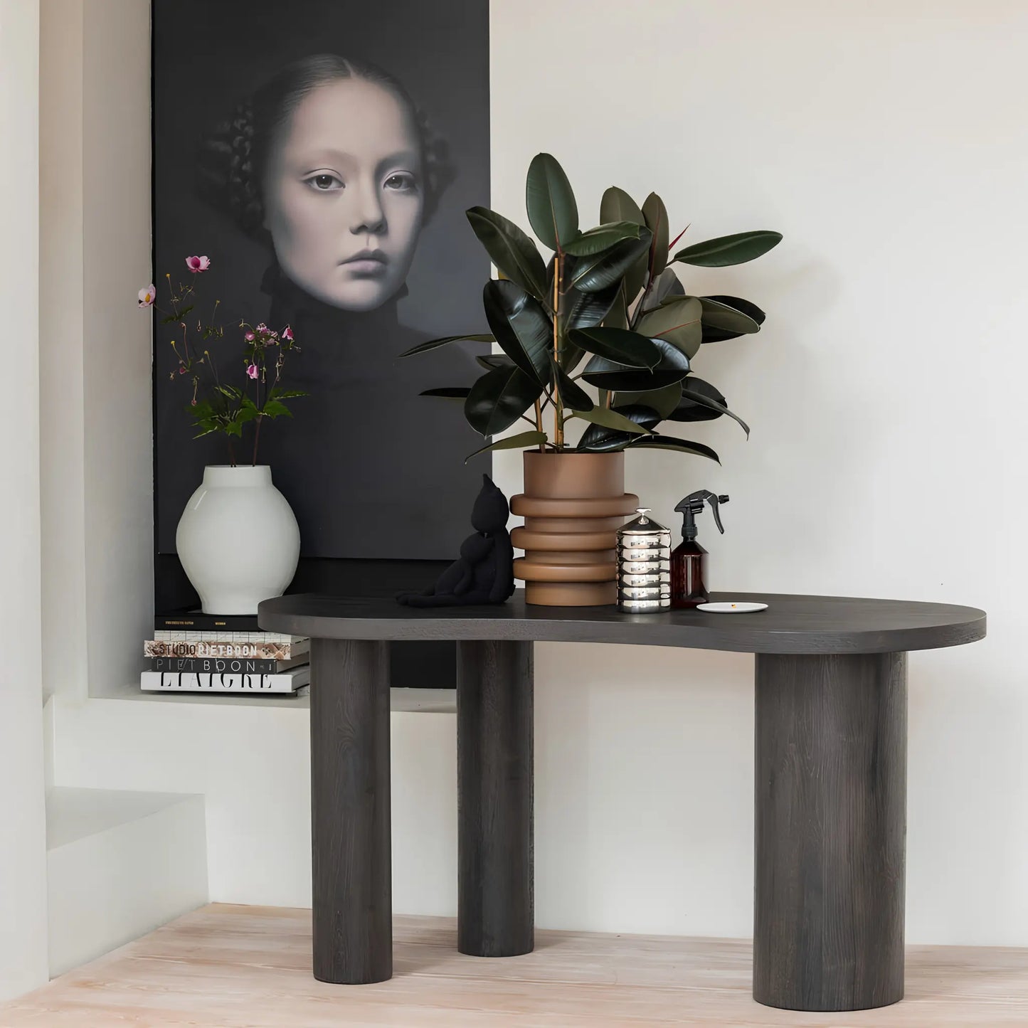 WOOOD Maan Organic Sidobord/Skrivbord Mdf, Dark Brown