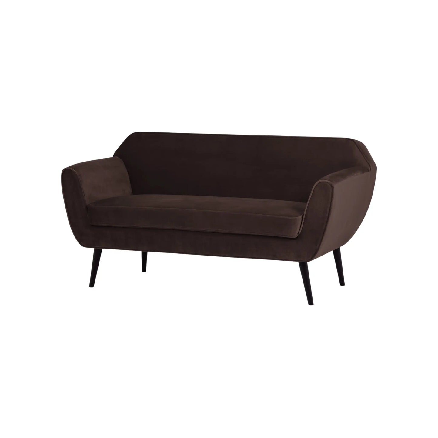 WOOOD Rocco Soffa 150 cm Sammet, Dark Brown