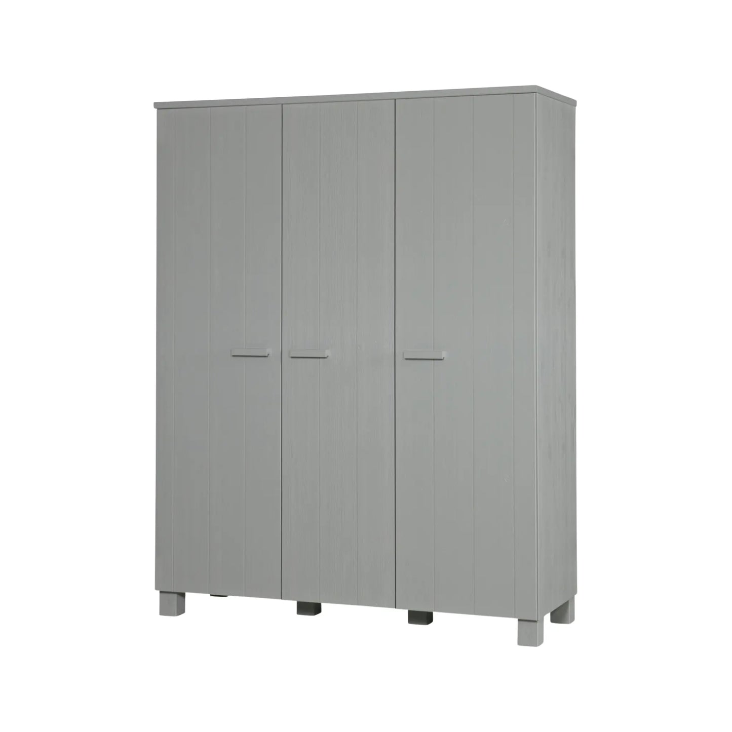 WOOOD Dennis Garderob 3-dörrar Furu, Concrete Grey