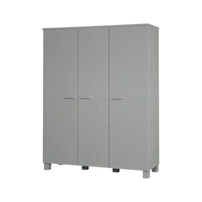 WOOOD Dennis Garderob 3-dörrar Furu, Concrete Grey