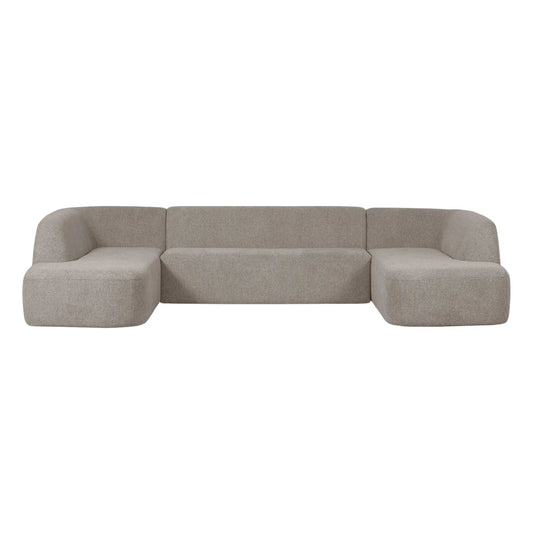 WOOOD Sloping Soffa U-Shape, Off White Melange