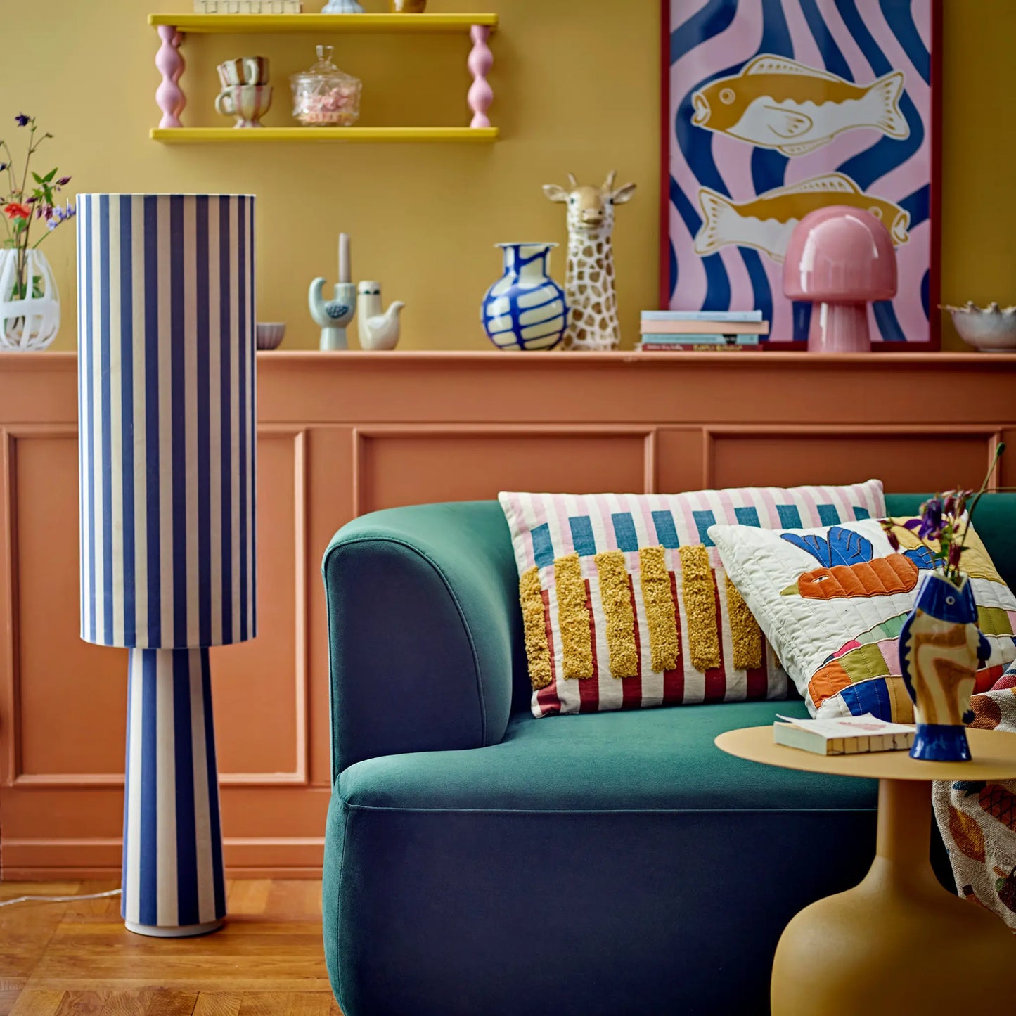 Bloomingville Emmie Golvlampa, Blå