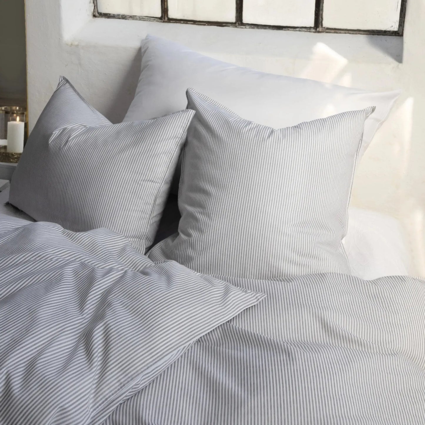 Borås Cotton Cille Bäddset 150x210/50x60 cm, Antrasit