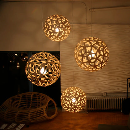 David Trubridge Floral Taklampa 60 cm, Orange