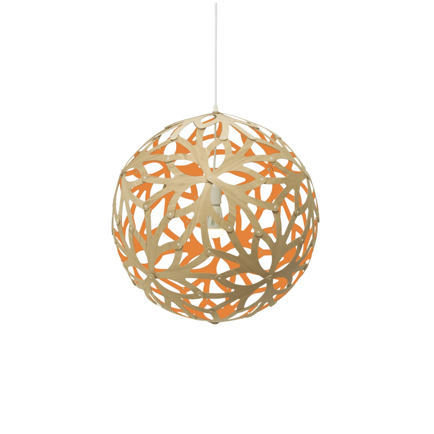 David Trubridge Floral Taklampa 60 cm, Orange
