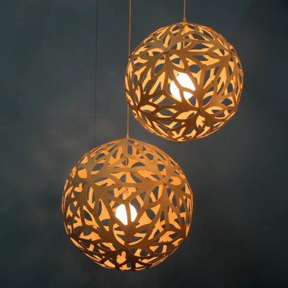 David Trubridge Floral Taklampa 60 cm, Orange