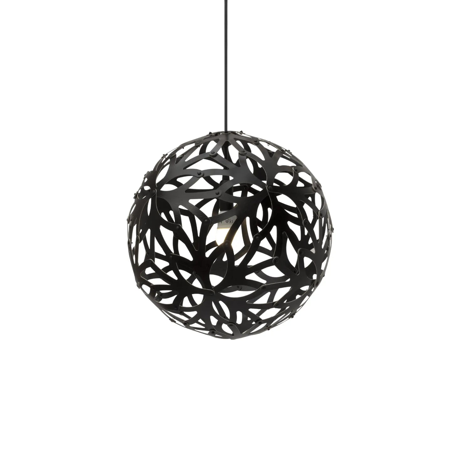David Trubridge Floral Taklampa 40 cm, Svart