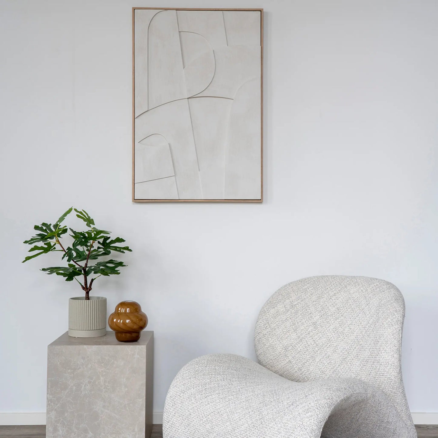 House Nordic, Madeline Relief Väggdekoration, Vit