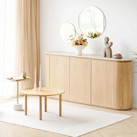 House Nordic Larvik Sidobord 180x40x85 cm, Natur/Offwhite