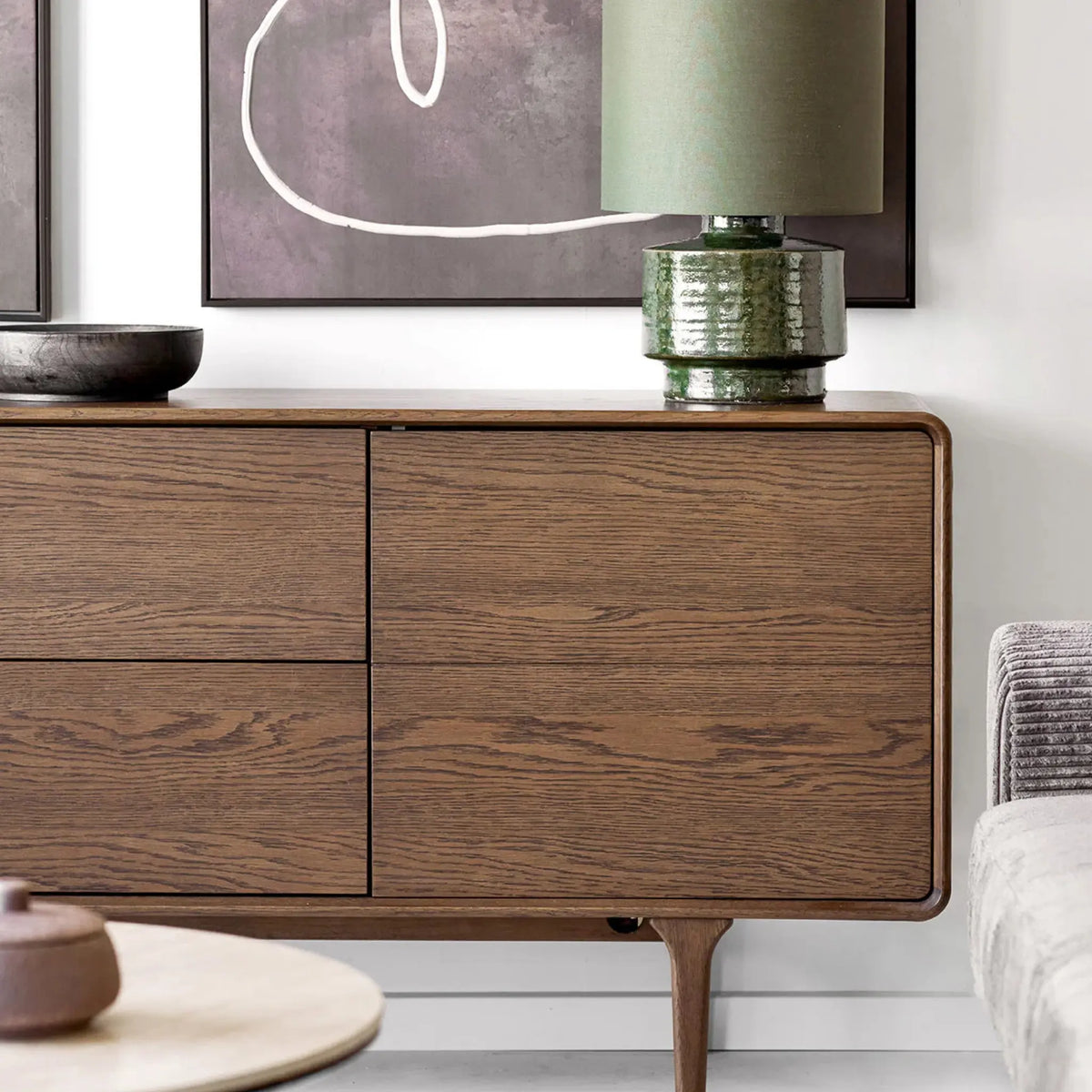 House Nordic Darwin Sidobord 180x45x75 cm, Mörkbrun