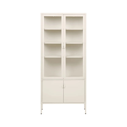 House Nordic Brisbane Vitrinskåp 80x35x180 cm, Offwhite