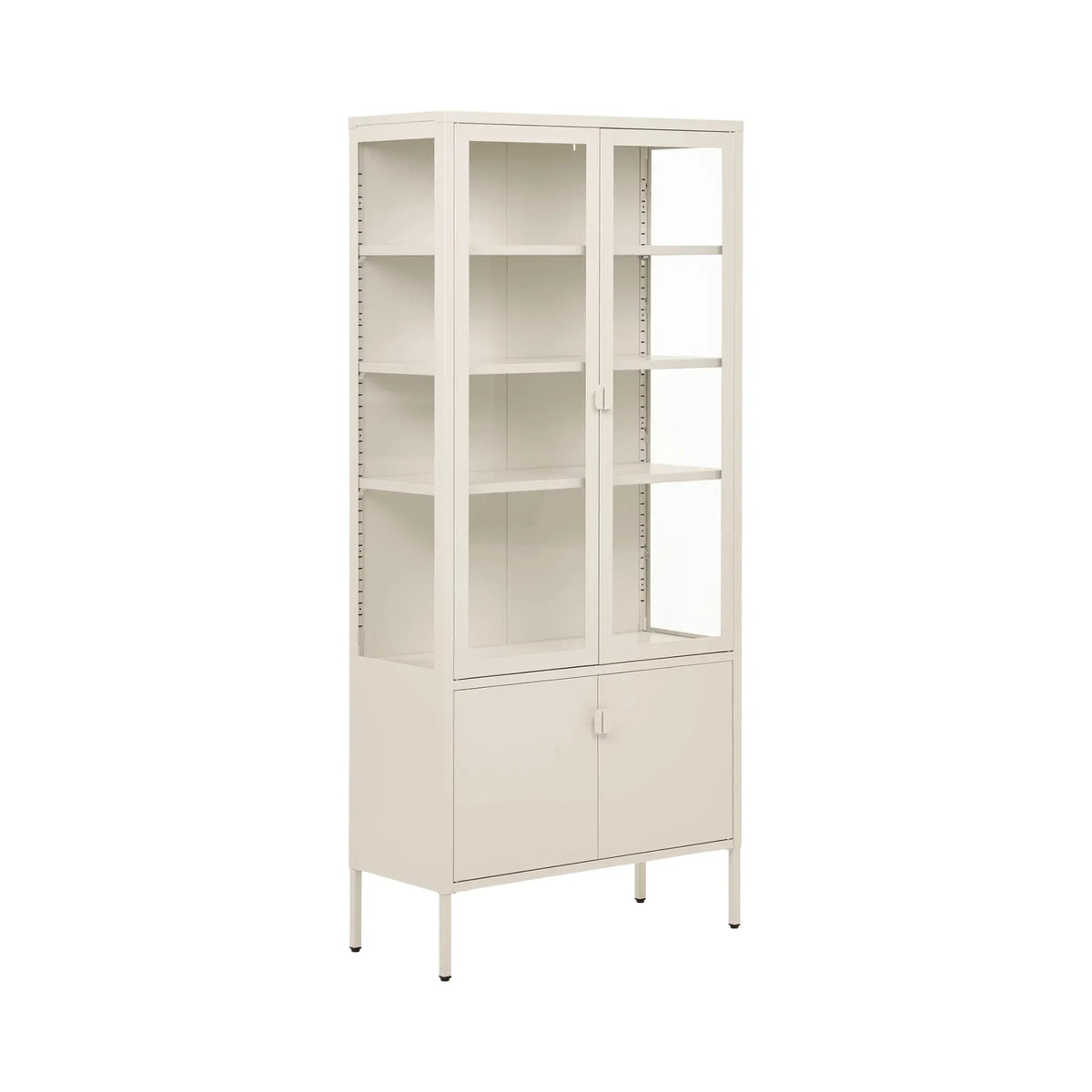 House Nordic Brisbane Vitrinskåp 80x35x180 cm, Offwhite