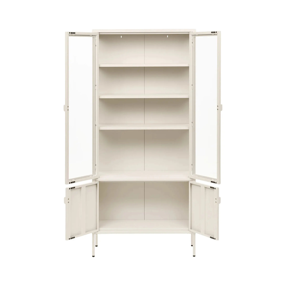 House Nordic Brisbane Vitrinskåp 80x35x180 cm, Offwhite