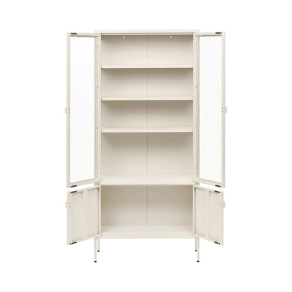 House Nordic Brisbane Vitrinskåp 80x35x180 cm, Offwhite