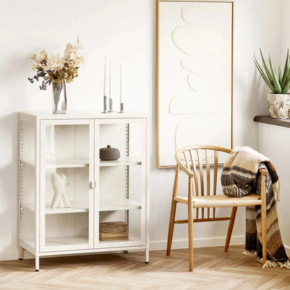 House Nordic Brisbane Vitrinskåp 80x40x101 cm, Offwhite