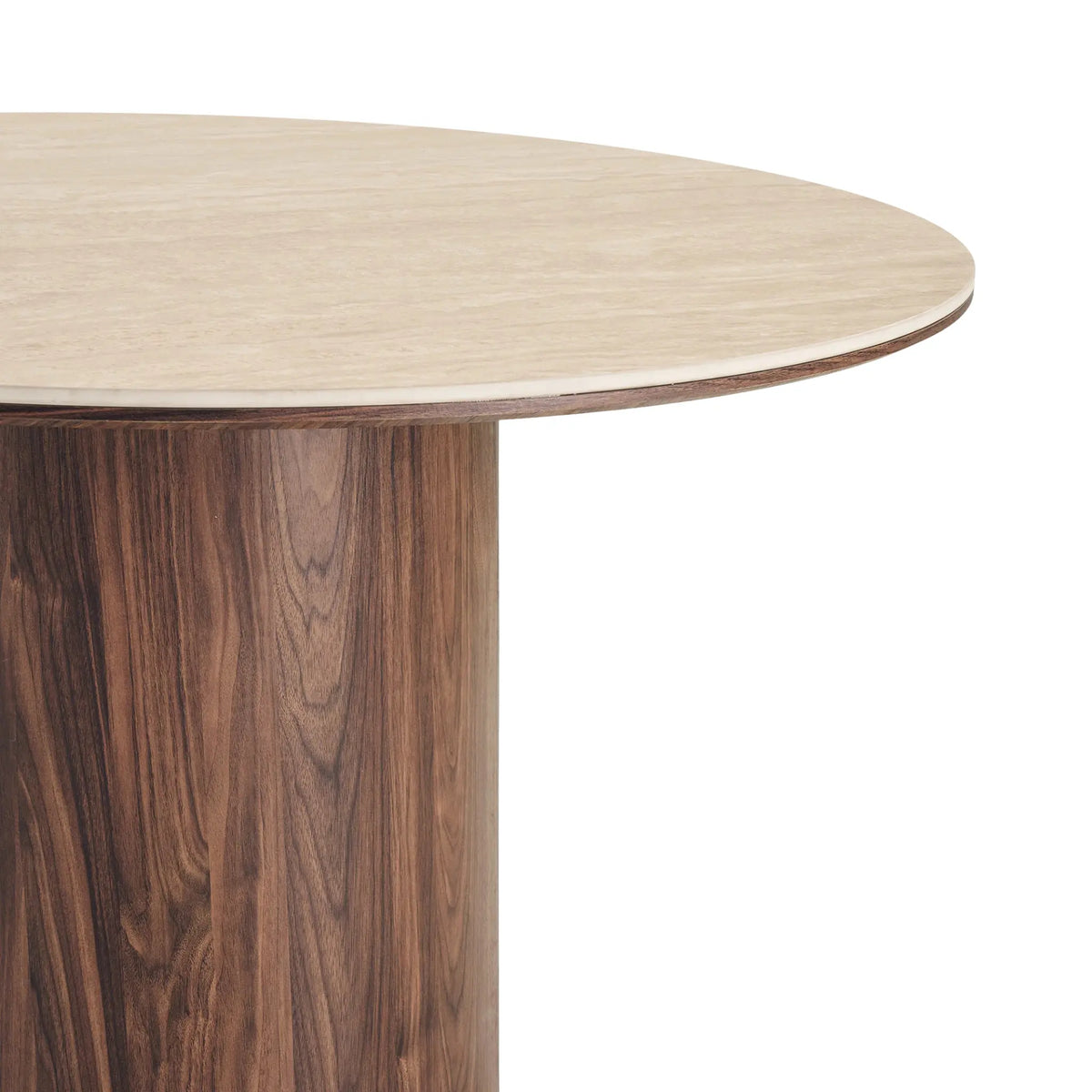 House Nordic Delphi Matbord Ø120 cm, Travertin/Mörkbrun