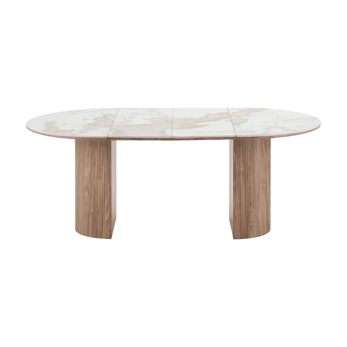 House Nordic Athens Matbord 120x120-200 cm, Vit/Brun