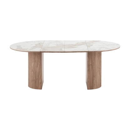 House Nordic Athens Matbord 120x120-200 cm, Vit/Brun