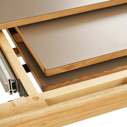 House Nordic Bowen Matbord 100x220-320 cm, Natur/Mörk sand