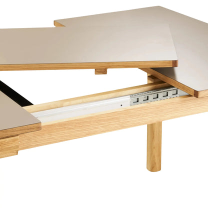 House Nordic Bowen Matbord 100x220-320 cm, Natur/Mörk sand
