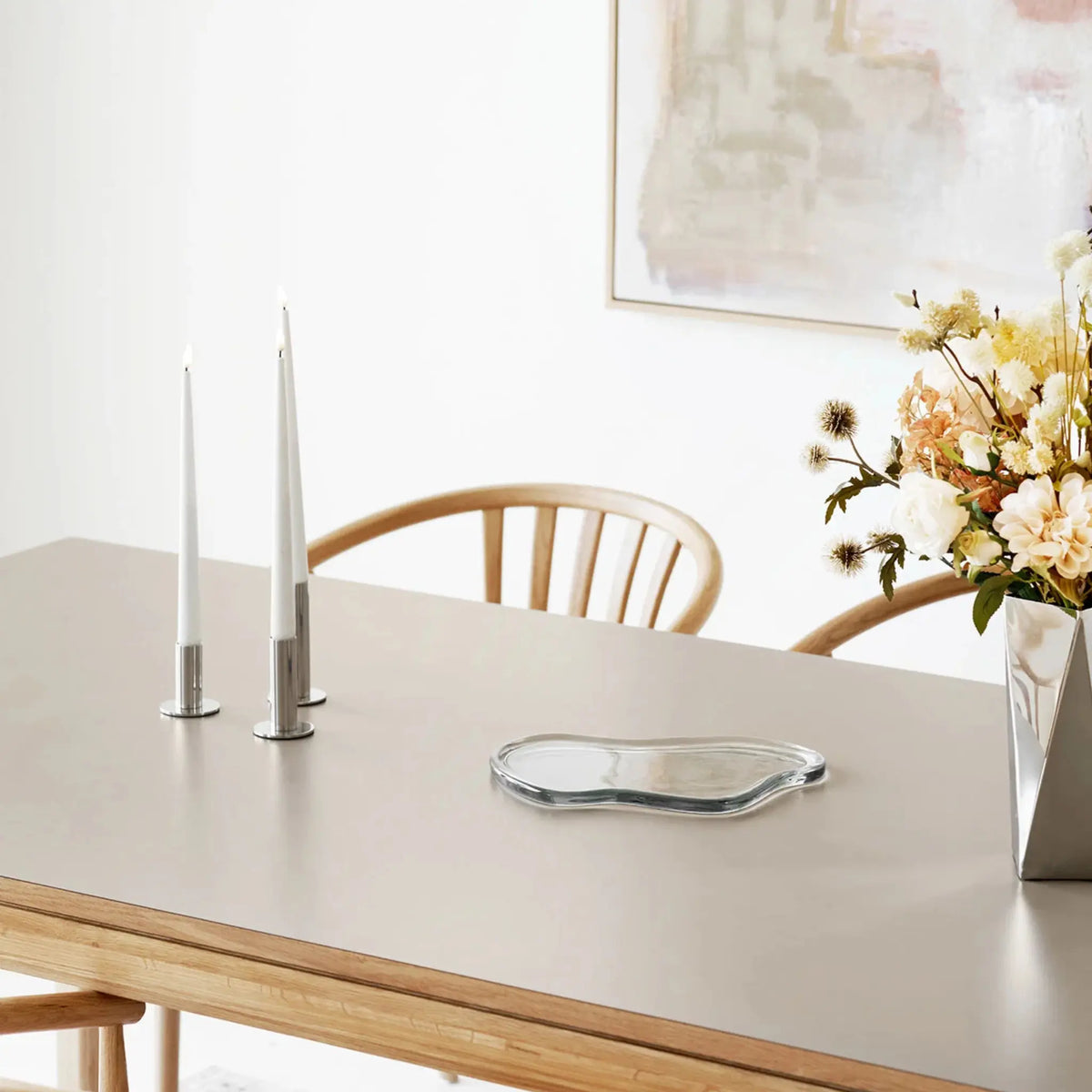 House Nordic Bowen Matbord 100x220-320 cm, Natur/Mörk sand