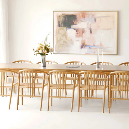 House Nordic Bowen Matbord 100x220-320 cm, Natur/Mörk sand